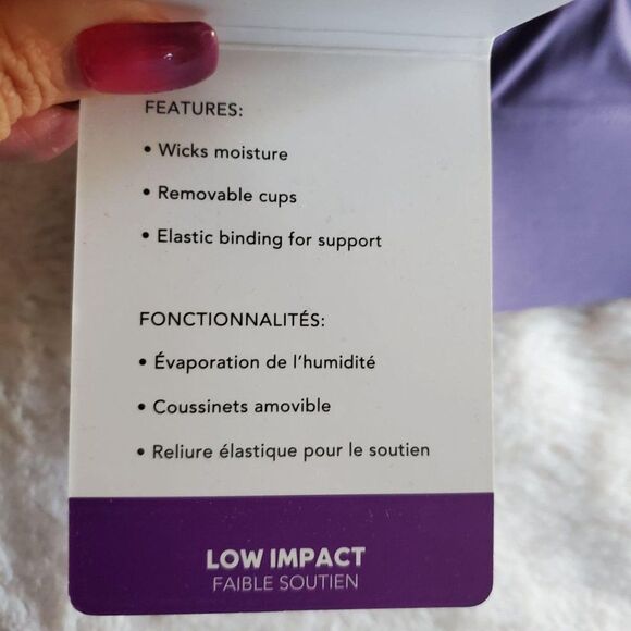 Columbia Womens Sports Bra Purple L Removable Pads Racerback New - Picture 4 of 5